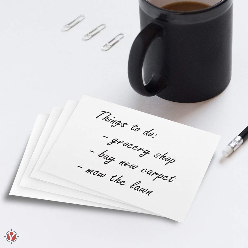 S Superfine Printing Blank Index Flash Note Cards | 80lb Heavyweight Thick White Cover Stock. 100 Cards Per Pack | 3 x 5 - Image 3